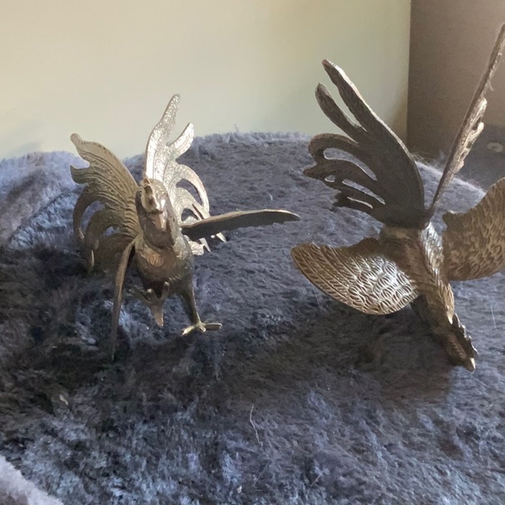 Vintage Italian Fighting Roosters pair